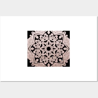 Glam dark rose mandala Posters and Art